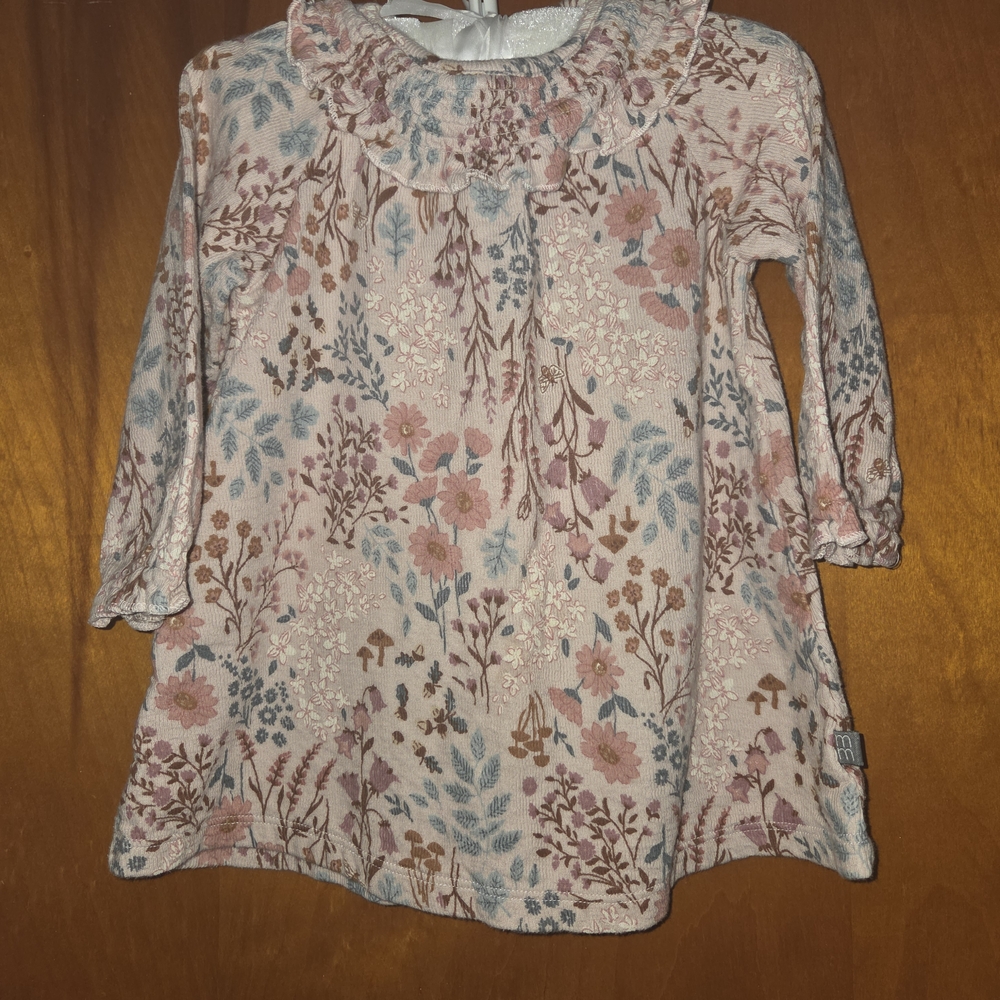 Floral Long Sleeve Kids Dress